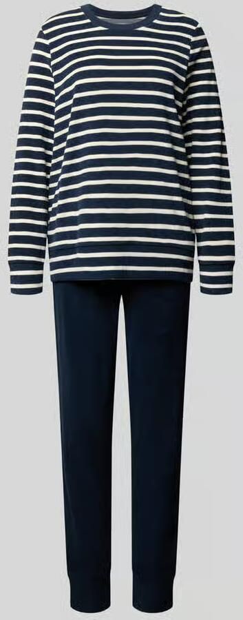 Schiesser Pyjama Casual Essentials verwarmende badstof-kwaliteit ronde halslijn lange mouwen (2-delig) - Foto 9