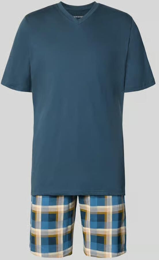 Schiesser Regular fit pyjama-set van puur katoen