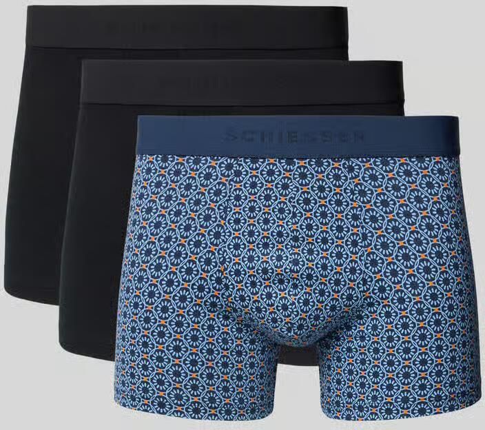 Schiesser Slim Fit trunks met logodetail in 3-pack - Foto 2