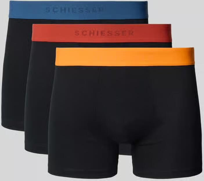 Schiesser Slim Fit trunks met logodetail in 3-pack - Foto 3