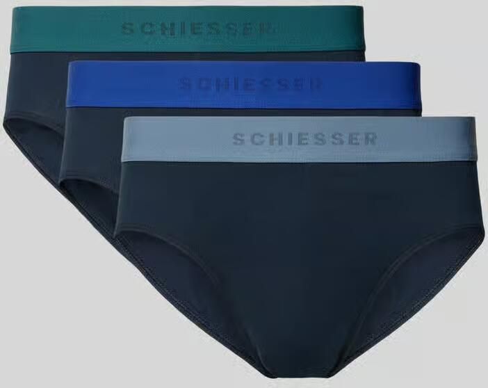 Schiesser Slip van katoenmix met labeldetail in set van 3 - Foto 2