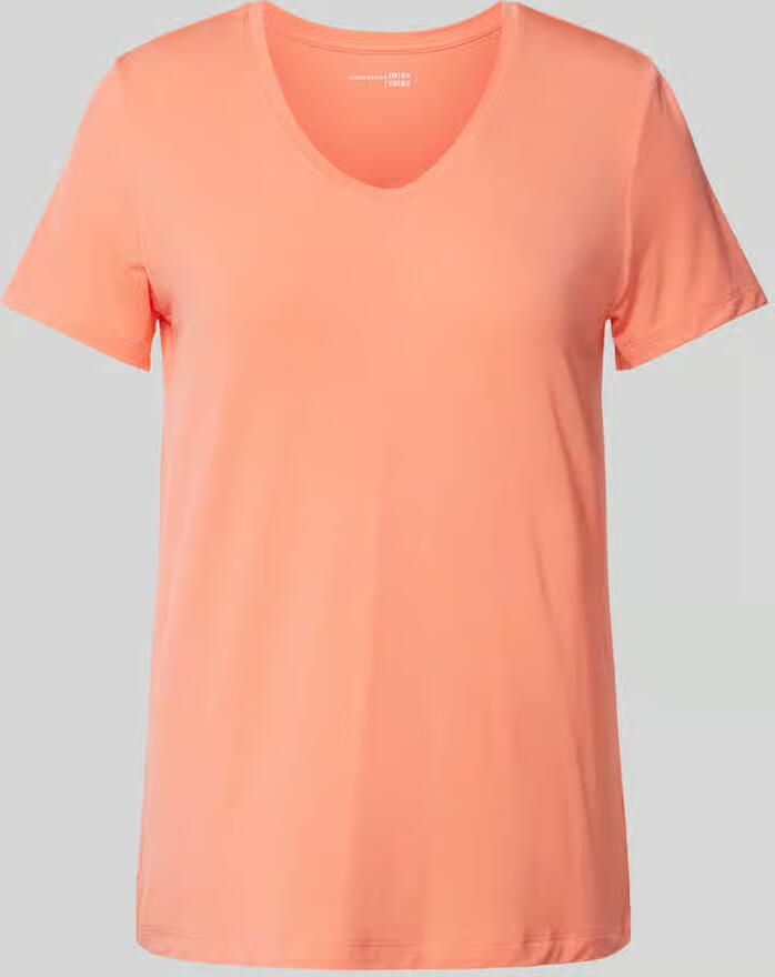 Schiesser T-shirt met geribde V-hals