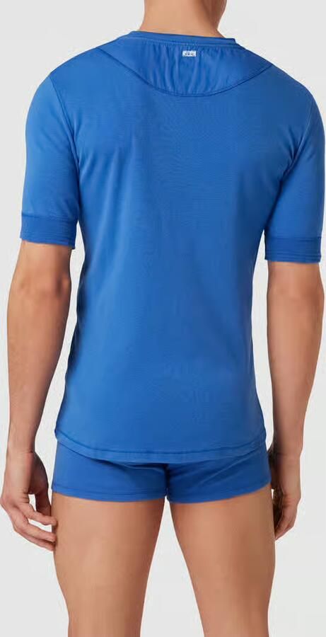 Schiesser T-shirt met korte knoopsluiting model 'Karl'