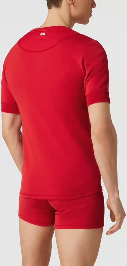 Schiesser T-shirt met korte knoopsluiting model 'Karl'