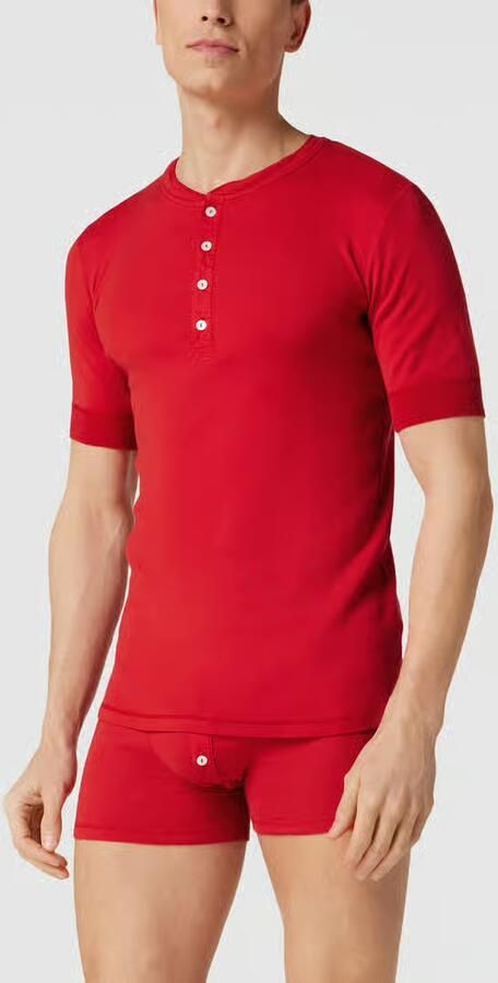 Schiesser T-shirt met korte knoopsluiting model 'Karl' - Foto 2