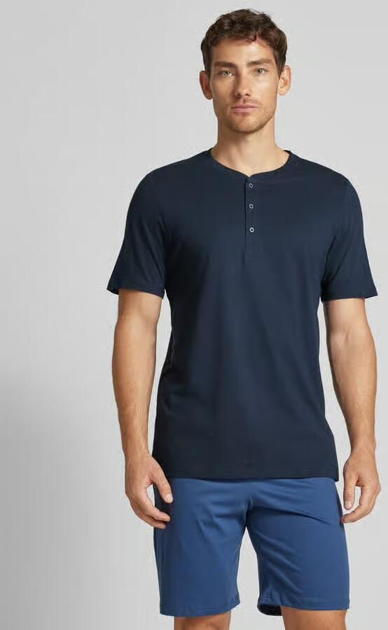 Schiesser T-shirt met korte knoopsluiting - Foto 2