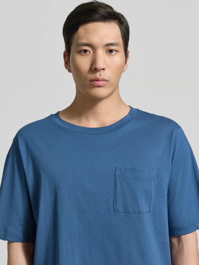 Schiesser T-shirt met ronde hals en borstzak