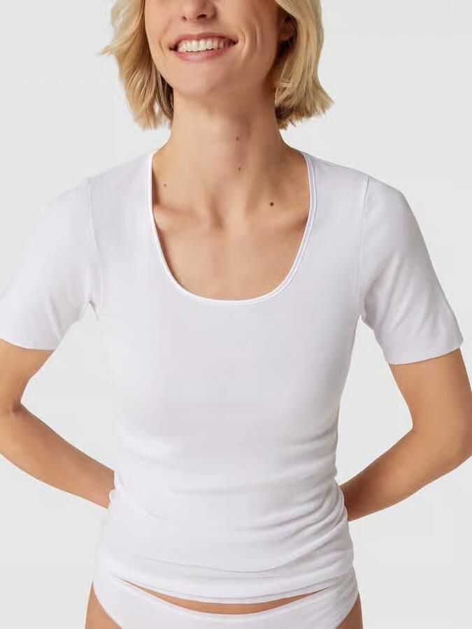 Schiesser Shirt met korte mouwen LUXURY Ronde halslijn 1 2-mouw katoen zonder storende zijnaden - Foto 3