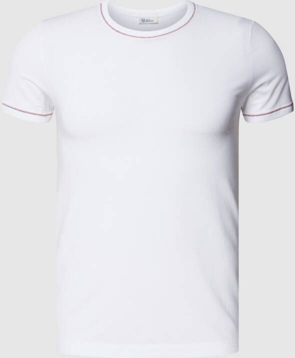 Schiesser T-shirt met geribde ronde hals model 'Loren'
