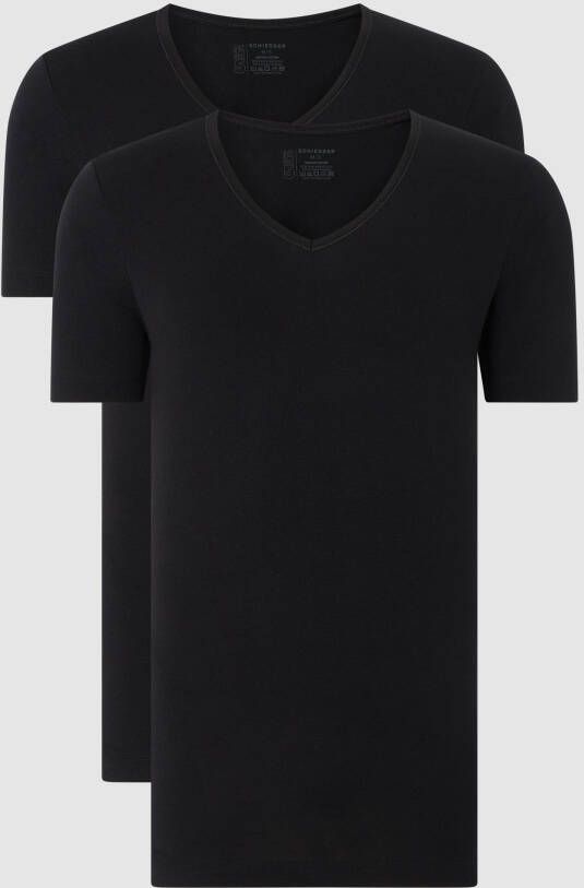 Schiesser Shirt met V-hals 95 5 met een diepe v-hals (Set van 2)