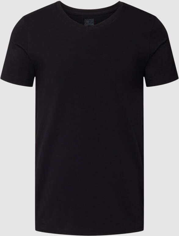 Schiesser T-shirt met V-hals model 'Long Life Cotton T-shirt'