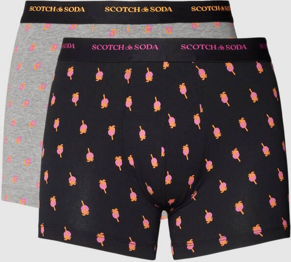 Scotch & Soda Boxershort met all-over print in een set van 2 stuks