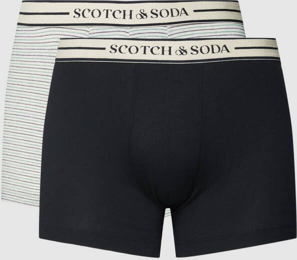 Scotch & Soda Boxershort met logo in band model 'Tennis Stripe' in een set van 2 stuks