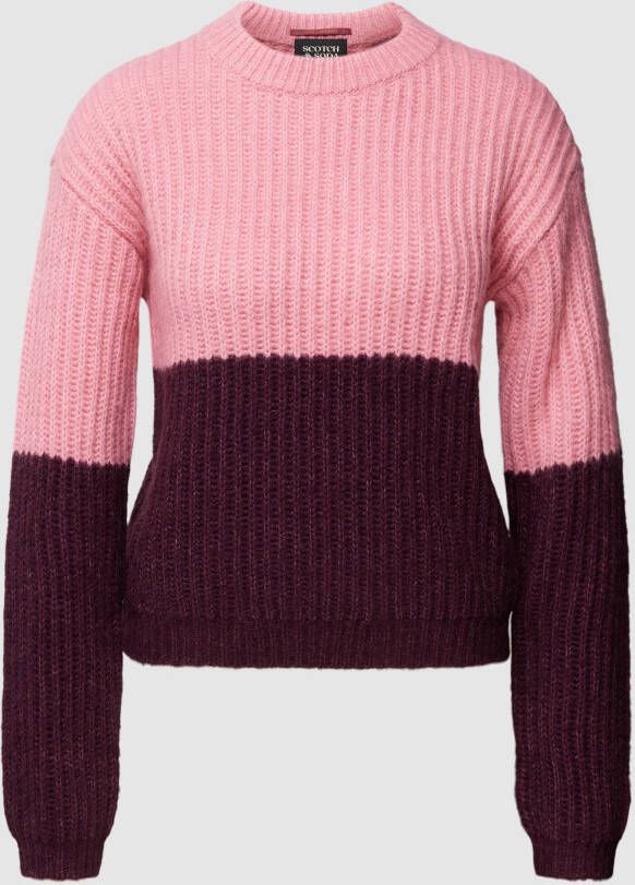 SCOTCH & SODA Dames Truien & Vesten Chunky Colour Block Pullover Roze