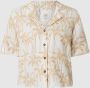 SCOTCH & SODA Dames Blouses Embroidered Linen Hawaiian Shirt Zand - Thumbnail 2