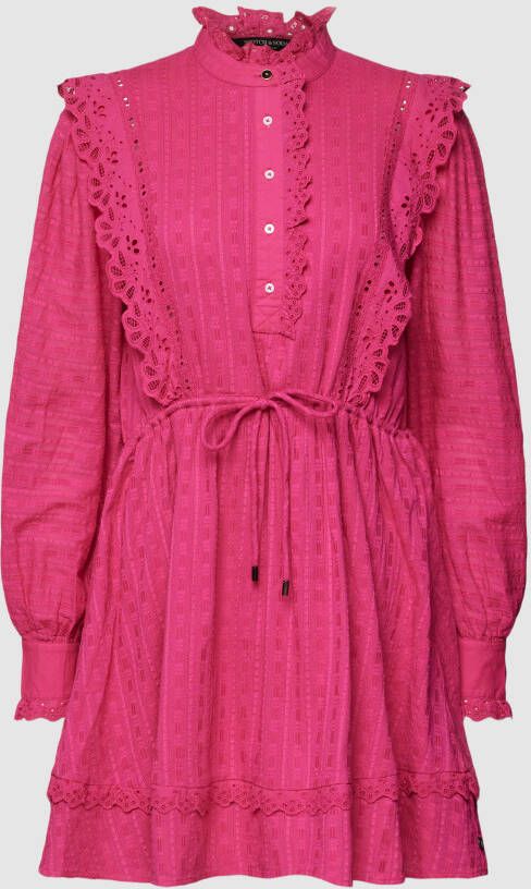 SCOTCH & SODA Dames Jurken Mini Shirt Dress With Lace Detail In Organic Cotton Roze