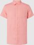 Scotch & Soda Roze Casual Overhemd Regular Fit Garment dyed Linen Shortsleeve Shirt - Thumbnail 2