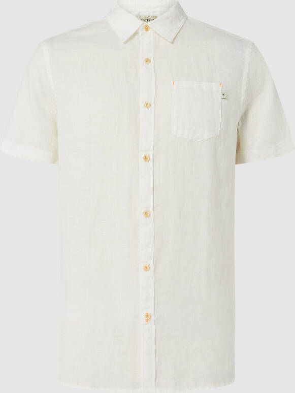 Scotch & Soda Witte Casual Overhemd Regular Fit Garment dyed Linen Shortsleeve Shirt - Foto 2