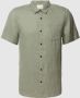 SCOTCH & SODA Heren Overhemden Short Sleeve Linen Shirt Donkergroen - Thumbnail 3