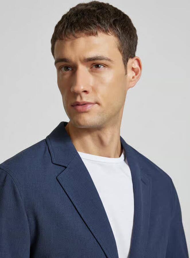 Scotch & Soda 2-knoops colbert met viscose en reverskraag