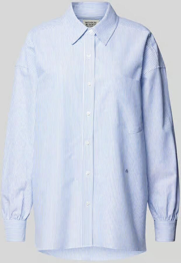 Scotch & Soda Gestreepte Oxford Blouse Vriendin Stijl Blue Dames - Foto 4