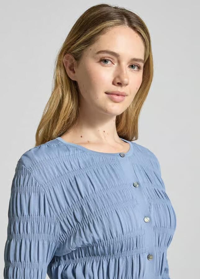 Scotch & Soda Cardigan met gesmokte details en ronde hals - Foto 2
