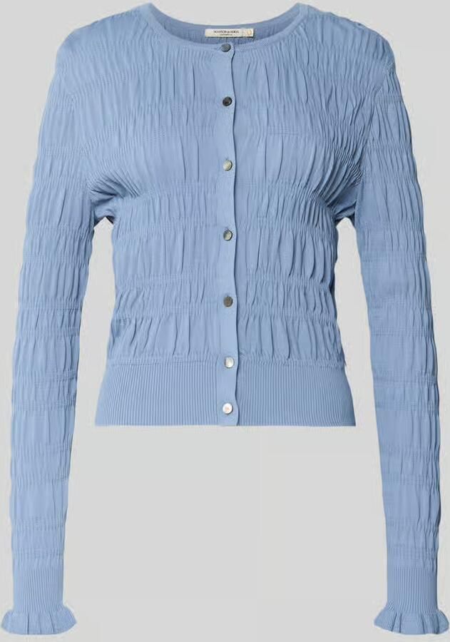 Scotch & Soda Cardigan met gesmokte details en ronde hals