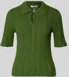 Scotch & Soda Gebreid shirt met platte kraag en druppelvormige hals
