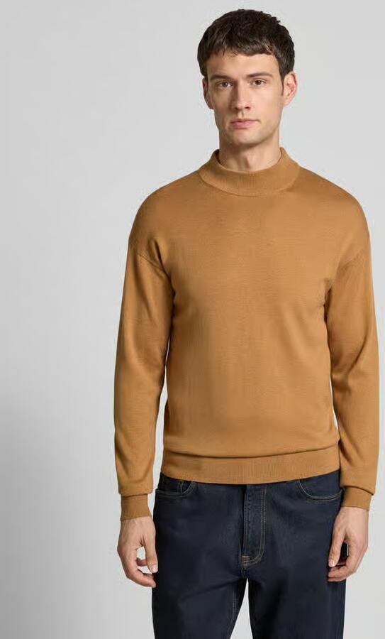 SCOTCH & SODA Heren Truien & Vesten Dropped Shoulder Mock Neck Pullover Camel - Foto 10