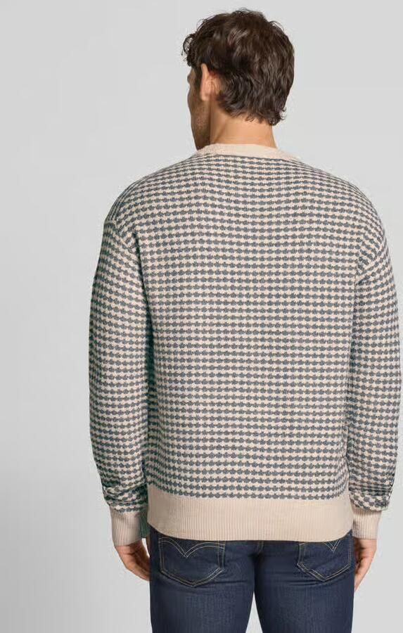 Scotch & Soda trui met ingebreid patroon grijs - Foto 3