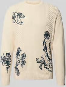 Scotch & Soda Gebreide pullover met stitchings model 'DELFTS BLAUW'