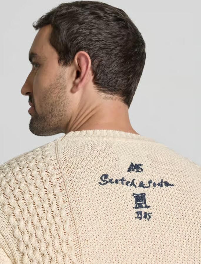 Scotch & Soda Gebreide pullover met stitchings model 'DELFTS BLAUW' - Foto 2