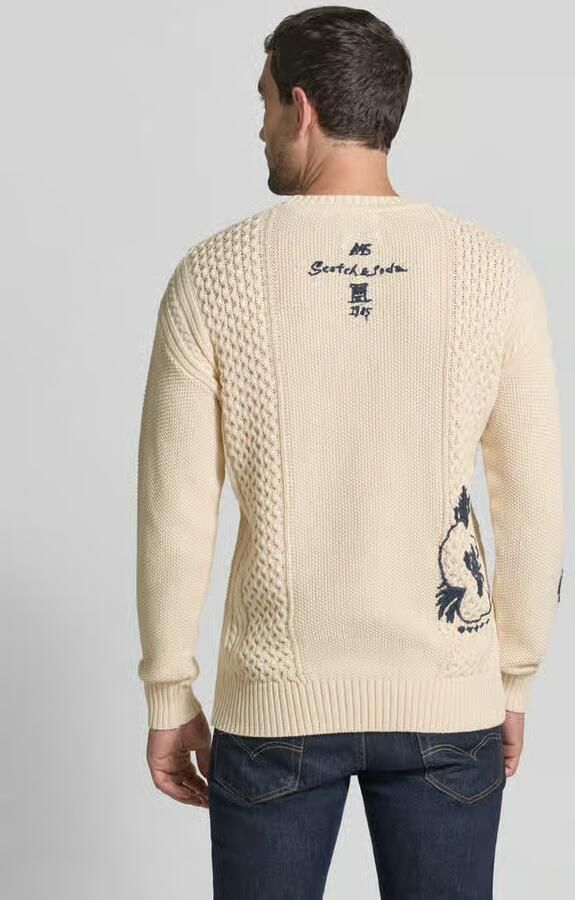 Scotch & Soda Gebreide pullover met stitchings model 'DELFTS BLAUW' - Foto 2