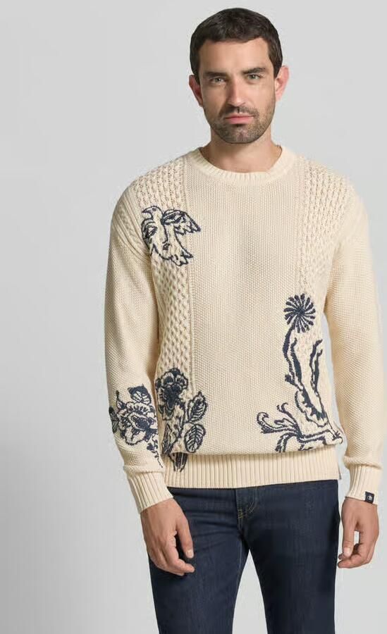 Scotch & Soda Gebreide pullover met stitchings model 'DELFTS BLAUW' - Foto 3