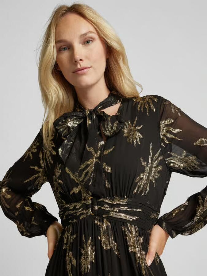 Scotch & Soda Getailleerde maxi-jurk met V-hals