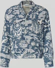Scotch & Soda katoenen jacquard jas met print blauw - Foto 4