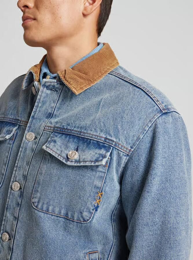 SCOTCH & SODA Heren Jassen Cord Collar Indigo Teddy Jacke Blauw - Foto 2