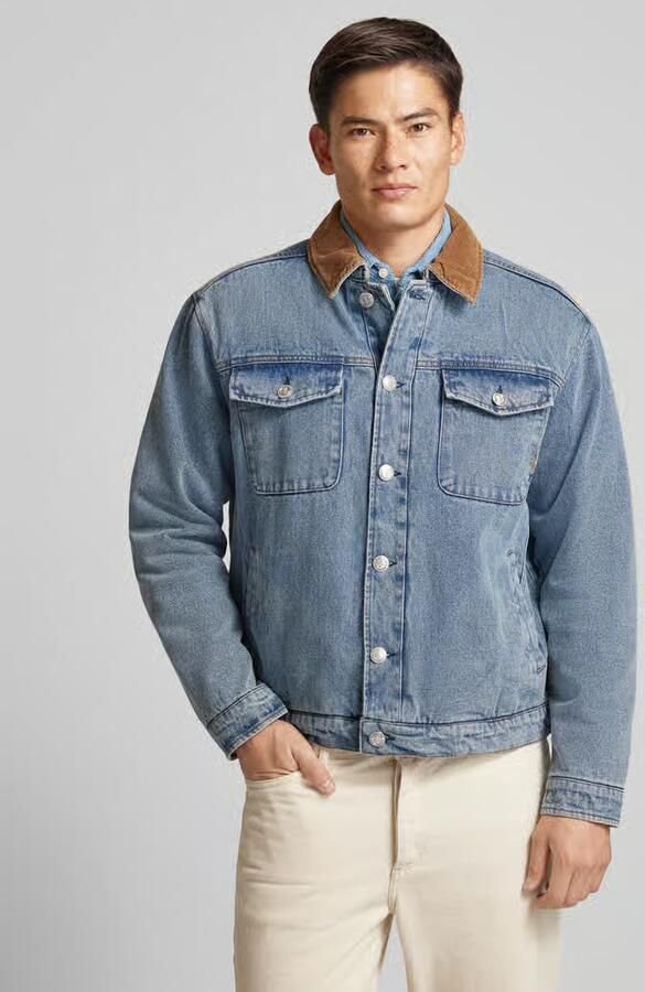 SCOTCH & SODA Heren Jassen Cord Collar Indigo Teddy Jacke Blauw - Foto 7