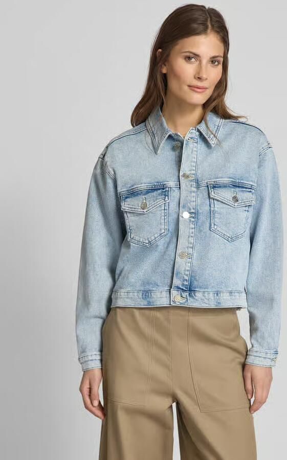 Scotch & Soda Korte Denim Trucker Jack Blauw Blue Dames - Foto 5