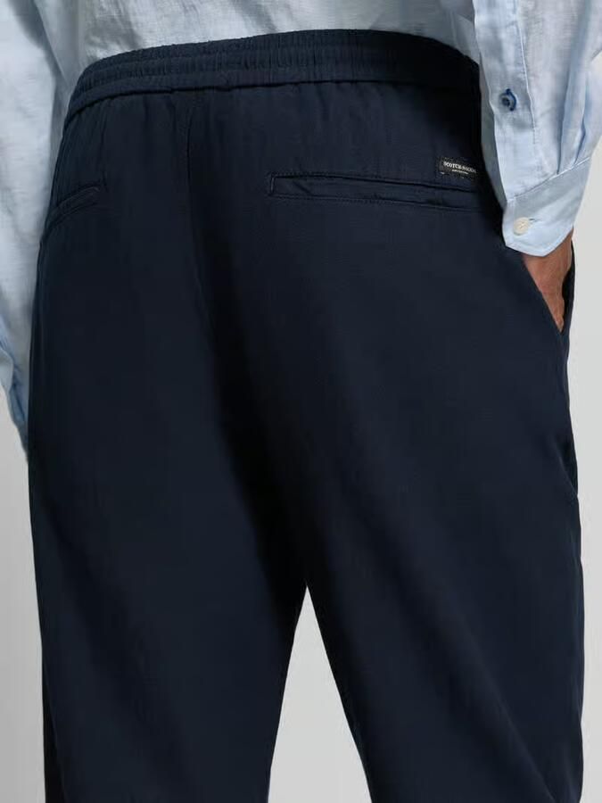 Scotch & Soda Joggingbroek van een mix van katoen en linnen met elastische band - Foto 2
