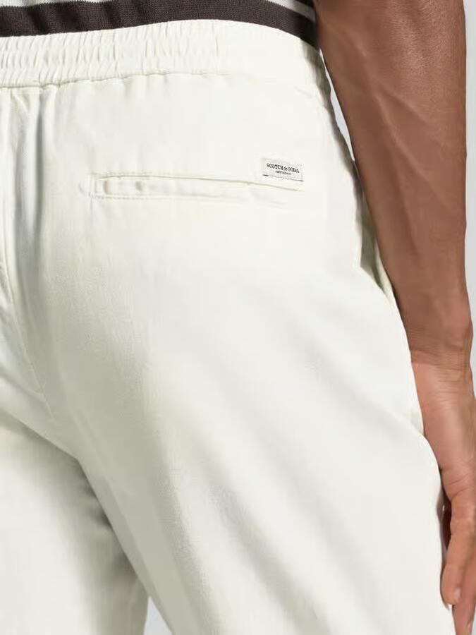 Scotch & Soda Joggingbroek van een mix van katoen en linnen met elastische band - Foto 2