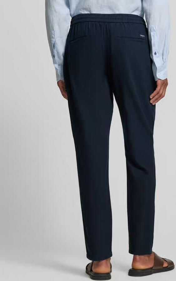 Scotch & Soda Joggingbroek van een mix van katoen en linnen met elastische band