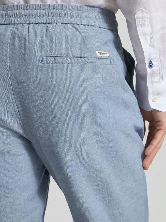 Scotch & Soda Broek Scotch & Soda Chino Warren Cotton Linen Blauw