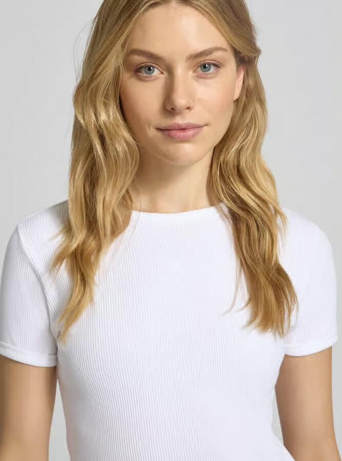 Scotch & Soda Kort T-shirt met geribde ronde hals - Foto 2