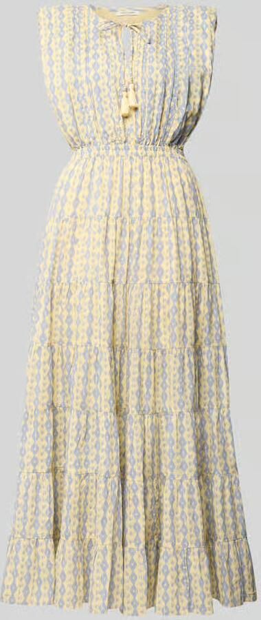 Scotch & Soda maxi-jurk met druppelvormige hals en striksluiting
