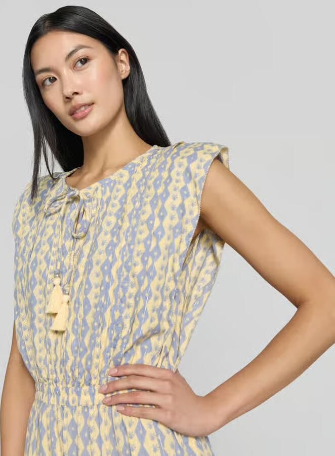 Scotch & Soda maxi-jurk met druppelvormige hals en striksluiting - Foto 2