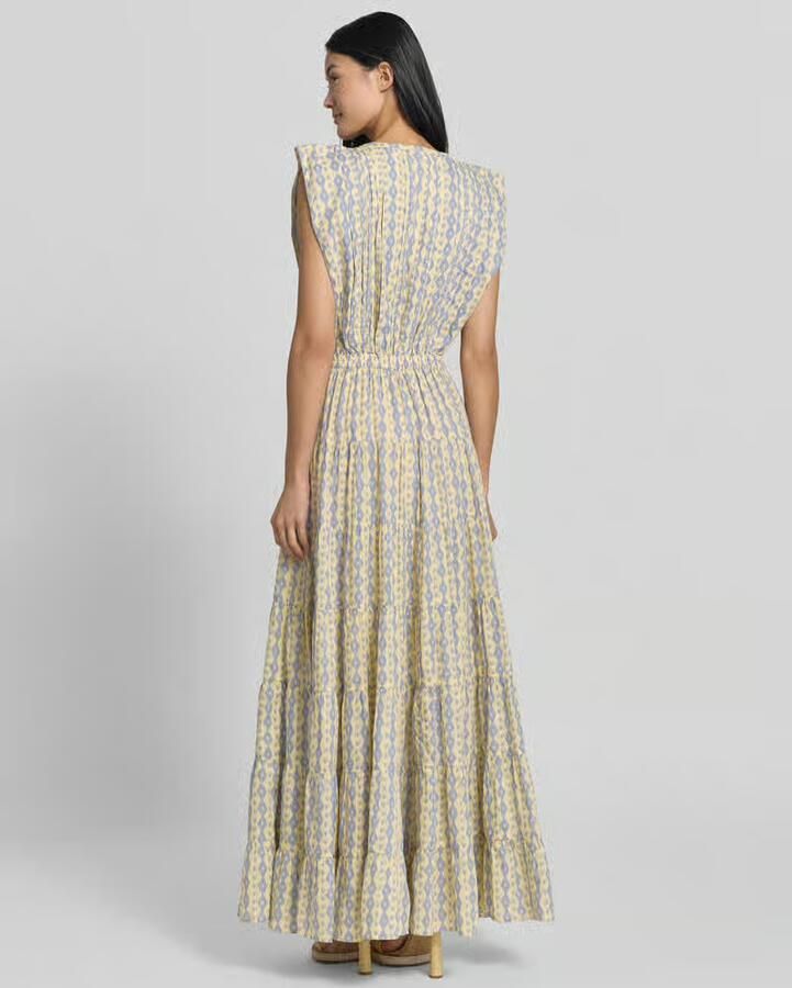 Scotch & Soda maxi-jurk met druppelvormige hals en striksluiting - Foto 2