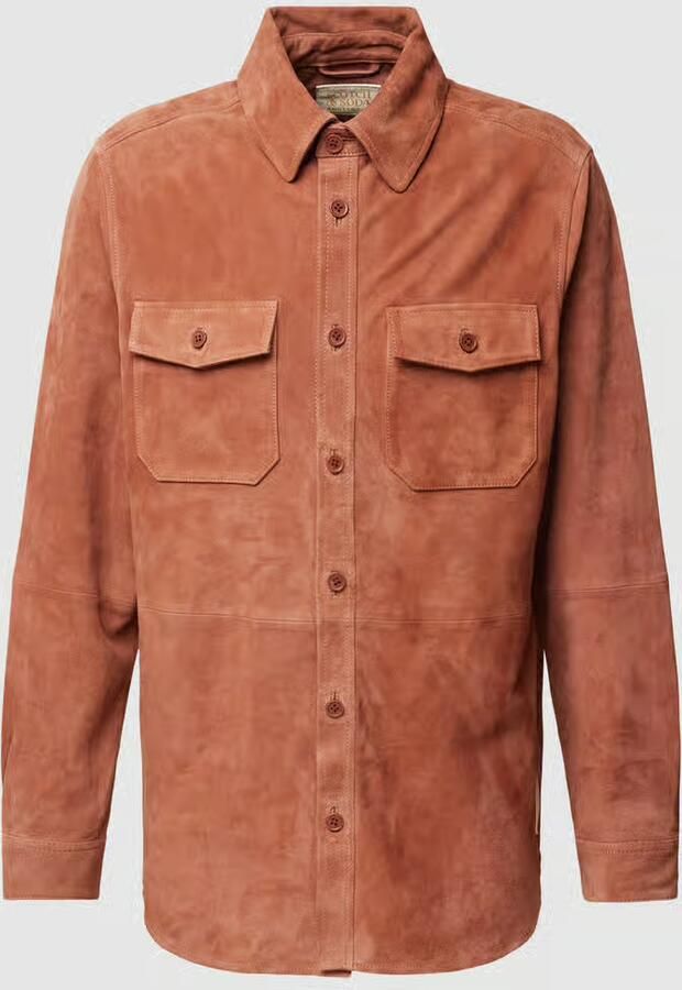 Scotch & Soda Overhemdjack in leerlook model 'Suede'