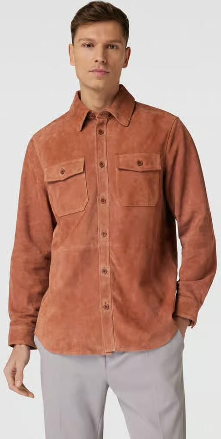 Scotch & Soda Overhemdjack in leerlook model 'Suede' - Foto 4