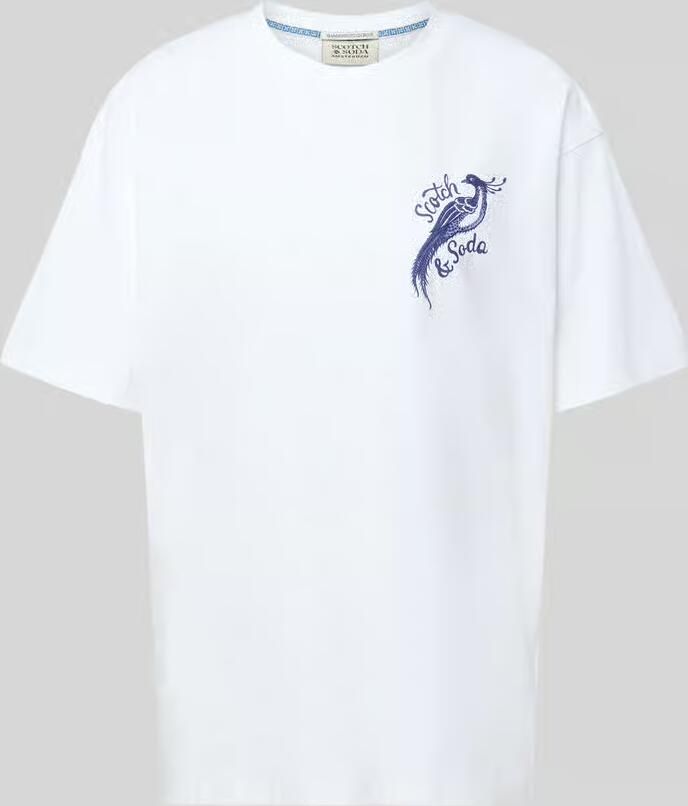 Scotch & Soda relaxed fit T-shirt met backprint wit - Foto 4